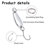 Stainless Steel Fishing Gear Fishing Lures Hooks, for Fishing Supplies, Golden & Stainless Steel Color, 53~54mm, teardrop,: 30x12~13x3~3.5mm, 30pcs/box