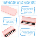Cardboard Pen Cases, Fourtain Pen Box, with Magnetic Closure, Office & School Supplies, Rectangle, Pink, 176x44x23mm, Inner Diameter: 168x38mm