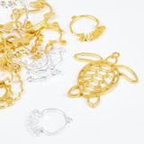 24Pcs 12 Style Alloy Open Back Bezel Pendants, for DIY UV Resin, Epoxy Resin, Pressed Flower Jewelry, Mixed Shapes, Golden & Silver, 2pcs/style
