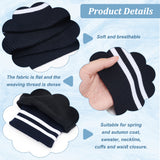 2Pcs Stripe Pattern Polyester & Spandex Ribbing Fabric for Cuffs, Waistbands Neckline Collar Trim, Baseball Sport Clothes Hem, Prussian Blue, 950x145x1.5mm