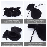 Gourd Velvet Bags, Black, 12x9cm