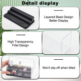 3-Tier Acrylic Minifigure Display Cases, Dustproof Building Block Display Box, fot Action Figure Toys Storage, Rectangle, Black, 18.2x9.2x10.3cm