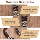 2Pcs 2 Colors Braided Polyester EDC Knife Parachute Lanyard Alloy Skull Bead Pendant Decoration for Men, Mixed Color, 12.3cm, 1pc/color