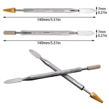 Stainless Steel Double Side Leather Edge Dye Pen, Leather Edge Roller Applicator, for Leather Craft DIY Working, Golden & Stainless Steel Color, 140x7mm, 144x7mm, 2pcs/set