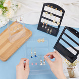 6Pcs 6 Styles 4-Tier PP Plastic Slant Back Earring Organizer Display Stands, Rectangle, Mixed Color, 10~13.65x4.3~5.7x15.2~19cm, Hole: 1.4mm, 1pc/style