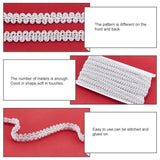 Sparkle Braided Polyester Lace Trim, Garment Accessories, Silver, 3/8~1/2 inch(11~12mm), 22.5 yards/card