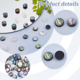 90Pcs 3 Colors Acrylic Imitation Shell Cabochons, Half Round, Mixed Color, 8x3mm, 30pcs/color