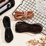 Cowhide Leather Cord, Leather Jewelry Cord, Jewelry DIY Making Cord, Flat, Mixed Color, 3x2mm, about 5.47 Yards(5m)/color, 3 colors, 15m/set