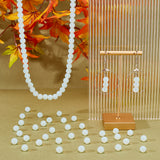 3 Strands Round Opalite Beads Strands, Grade AA, White, 8mm, Hole: 1mm, about 50pcs/strand, 15 inch