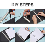 Steel A4 Notebook 3-Ring Binder Mechanism, D Rings, Loose Leaf Binding Spines Combs for Organizers Planners, Stainless Steel Color, 28x2.75x3cm, Hole: 5.5x4mm, Inner Diameter: 2cm, about 5pcs/set, 4 sets/bag