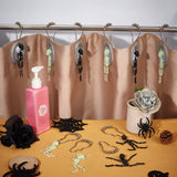Iron Shower Curtain Rings for Bathroom, with PVC Mechanical Skull Pendants, Platinum, 178mm, 6pcs/color, 2 colors, 12pcs/set