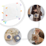 DIY Woven Bag Making Kit, Including Plastic Grids, Imitation Pearl Bag Straps and Iron D Rings, White, 41x14.8x0.15cm