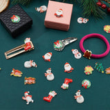 60Pcs 12 Styles Christmas Theme Resin Cabochons Sets, Christmas Tree & Reindeer & Snowman, Mixed Patterns, 18~25.5x15~21x3.5~5mm, 5pcs/style