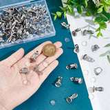 DIY Blank Dome Earring Making Kit, Including Flat Round 316 Stainless Steel Clip-on Earring Findings, Glass Cabochons, Stainless Steel Color, 160Pcs/box