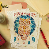 Plastic Drawing Painting Stencils Templates, for Painting on Scrapbook Fabric Tiles Floor Furniture Wood, Rectangle, Owl, 29.7x21cm