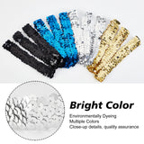 12Pcs Yarn & Rubber Elastic Headbands, with Plastic Paillette/Sequins, Hair Accessories, Silver, 29x4mm, Inner Diameter: 116mm