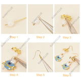 DIY Easter Earring Making Kits, Including Alloy Enamel Rabbit & Planet & Flower Pendants, Glass Beads, Polycotton Tassel Pendant, Brass Earring Hooks & Link Connectors, Golden, 94Pcs/box