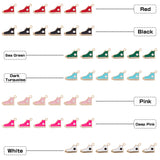 70Pcs 7 Colors Zine Alloy Enamel Charms, Shoes Charms, Light Gold, Mixed Color, 17x12x2mm, Hole: 1.5mm, 10pcs/color