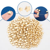400Pcs 2 Style CCB Plastic Beads, Star, Golden, 6~9x6~9x3.5~4.3mm, Hole: 1.2mm, 200pcs/style