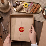 Brass Wax Seal Stamp with Handle, for DIY Scrapbooking, Mushroom Pattern, 3.5x1.18 inch(8.9x3cm)