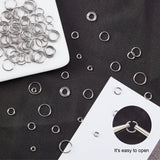 400Pcs 4 Style 304 Stainless Steel Open Jump Rings, Stainless Steel Color, 8x1mm, Inner Diameter: 6mm