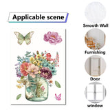 8 Sheets 8 Styles PVC Waterproof Wall Stickers, Self-Adhesive Decals, for Window or Stairway Home Decoration, Rectangle, Flower, 200x145mm, about 1 sheets/style