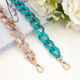 2 Pcs 2 Colors Acrylic Curb Chain Bag Tape, with Zinc Alloy Swivel Clasps, Mixed Color, 21-1/4 inch(54cm), 1pc/color