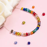 Glass Seed Beads, Silver Lined Round Hole, Round Small Beads, Mixed Color, 4mm, Hole: 1.5mm, about 220pcs/compartment