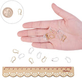 Brass Earring Hooks, with Horizontal Loop, Golden & Silver, 16.5x9x1.5mm, Hole: 2mm, 18 Gauge, Pin: 1mm, 15x9x2mm, Hole: 1mm, 18 Gauge, Pin: 1mm