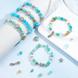 DIY Ocean Theme Stretch Bracelets Making Kit, Including Round & Lantern & Starfish & Chips Cat Eye & Synthetic Turquoise & Natural Aventurine & Glass & Wood Beads, Alloy Beads & Charms, Mixed Color, 198Pcs/box