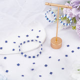 300Pcs 2 Styles 2-Hole Baking Paint Glass Seed Beads, Rectangle, Blue, 4.5~5.5x2~5.5x2~2.5mm, Hole: 0.5~0.8mm, 150Pcs/style