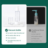 Empty Portable Plastic Airless Pump Bottles, Refillable Vacuum Press Bottle, Lotion Foundation Travel Container, with PP Cover, White & Clear, 15.7cm, Capacity: 80ml(2.71fl. oz)