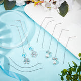 30Pairs 304 Stainless Steel Stud Earring Findings, Ear Threads, Stainless Steel Color, 90~94x1.2mm, Pin: 0.8mm