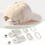 30 Sets Stainless Steel Peaked Cap Adjuster Kits, Baseball Cap Buckle with Eyelet, Stainless Steel Color, 21x21.5x6.5mm, Hole: 5mm