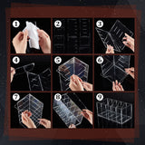 5 Grids Acrylic Belt Storage Rack, Rectangle Belt Storage Organizer Holder for Closet Tie, Bow Tie, Clear, 27.3x14.1x12.5cm