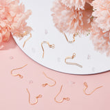 120Pcs Brass Earring Hooks, with Horizontal Loop, Long-Lasting Plated, with 120Pcs Plastic Ear Nuts, Golden, 17x22.5x0.7mm, Hole: 2mm, 21 Gauge, Pin: 0.7mm