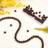 2 Strand Natural Red Tiger Eye Beads Strands, Dyed & Heated, Round, 8mm, Hole: 1mm, about 48pcs/strand, 15.3 inch