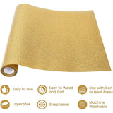 A4 Glitter Heat Transfer Vinyl Film, For T-shirt Garment, Gold, 30cm, 2m/roll