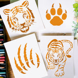 PET Hollow Out Drawing Painting Stencils, for DIY Scrapbook, Photo Album, Tiger, 30x30cm