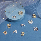 24Pcs 2 Style 201 Stainless Steel Pendants, Laser Cut, Ring with Egyptian Eye of Horus, Mixed Color, 12pcs/style