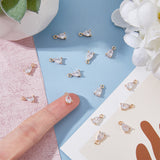 24Pcs Brass Cubic Zirconia Charms, Nickel Free, Teardrop, Clear, Real 18K Gold Plated, 9x5x3mm, Hole: 1.2mm
