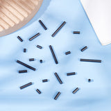 36Pcs 6 Styles 304 Stainless Steel Tube Beads, Electrophoresis Black, 4~25x3mm, Hole: 2mm, 6pcs/style