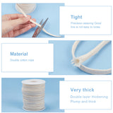 25M Flat Cotton Hollow Cord, Shoeslace Making, Clothes Accessories, with Plastic Spool, PapayaWhip, 6~7.5x1mm, about 27.34 Yards(25m)/Roll