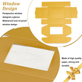 Cardboard Paper Shipping Box, Mailing Folding Box with Visible Window, Rectangle, Goldenrod, 6.2x8.7x3.2cm