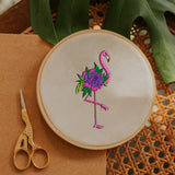 4 Sheets 11.6x8.2 Inch Stick and Stitch Embroidery Patterns, Non-woven Fabrics Water Soluble Embroidery Stabilizers, Flamingo Shape, 297x210mmm