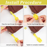 10Pcs Polyester Braided Replacement Zipper Puller Tabs, Zip Pull Extender, Yellow, 8.2x2x0.87cm