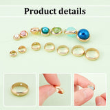 28Pcs 7 Style Brass Bead Frame, Round Ring, Golden, 6~12x2.5~3mm, Hole: 1.2mm, 4pcs/style