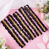 10Pcs Wide Stretch Sparkling Headband, Elastic PVC Sequin Athletic Headband, Hair Accessories for Girls, Yellow, 170~188x28~30x1.5mm