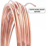 3 Bundle 3 Style Copper Wire, Square, Raw(Unplated), 0.6~1x0.6~1mm, about 19.69 Feet(6m)/bundle, 1bundle/style