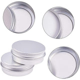 30ml Round Aluminium Tin Cans, Aluminium Jar, Storage Containers for Cosmetic, Candles, Candies, with Screw Top Lid, Platinum, 5.2x2cm